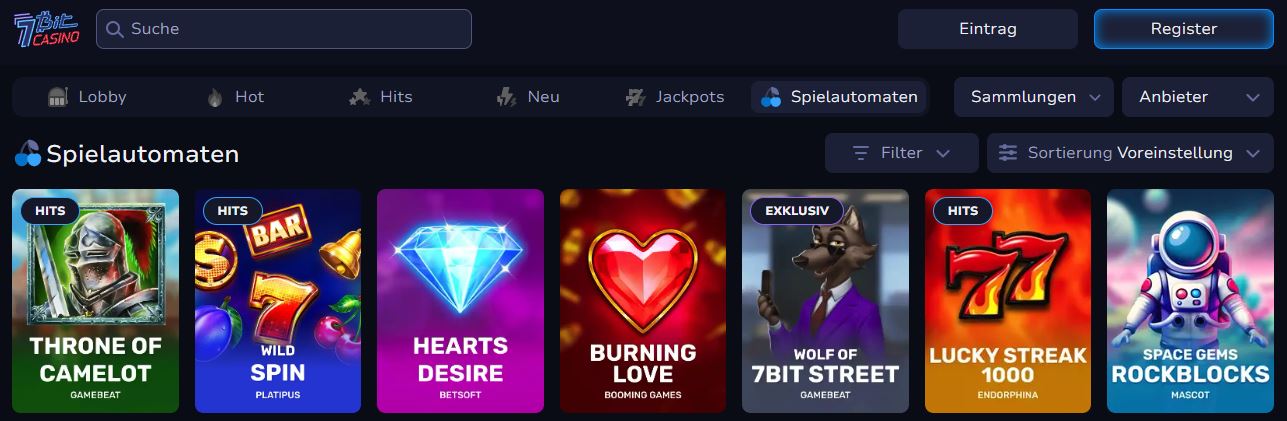 Spielen Sie hunderte Spielautomaten im Casino