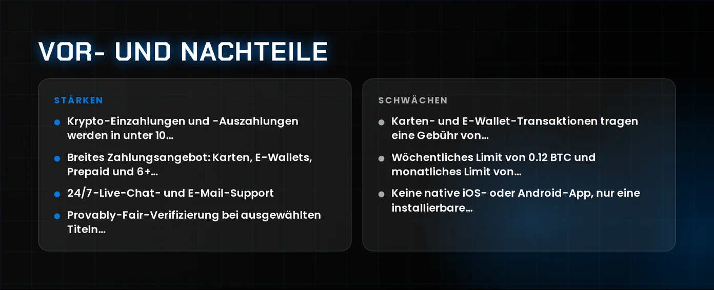 Vergleichen Sie Stärken und Einschränkungen